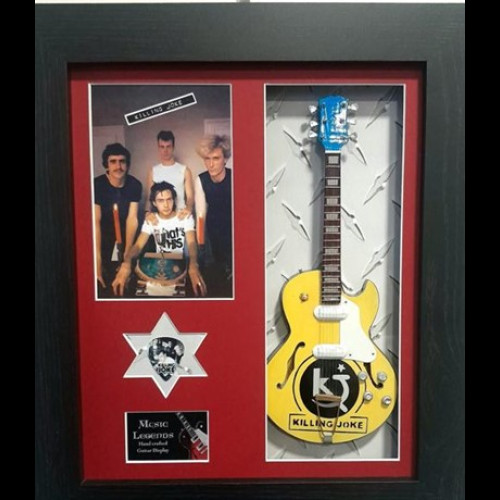 Framed 10" Mini Guitar with band artwork