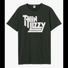 Thin Lizzy Logo Amplified Vintage Charcoal SMALL T Shirt