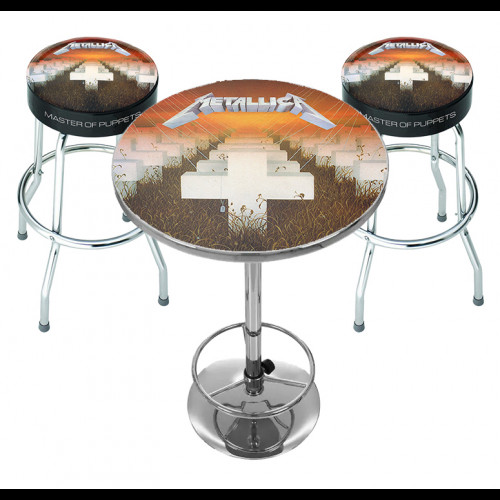 2 x Metallica Bar Stools plus Table