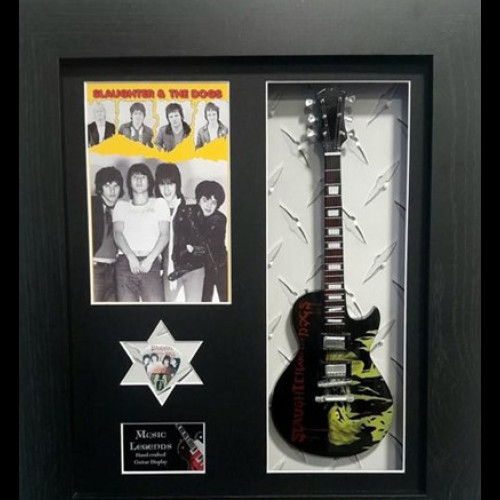 Framed 10" Mini Guitar with band artwork